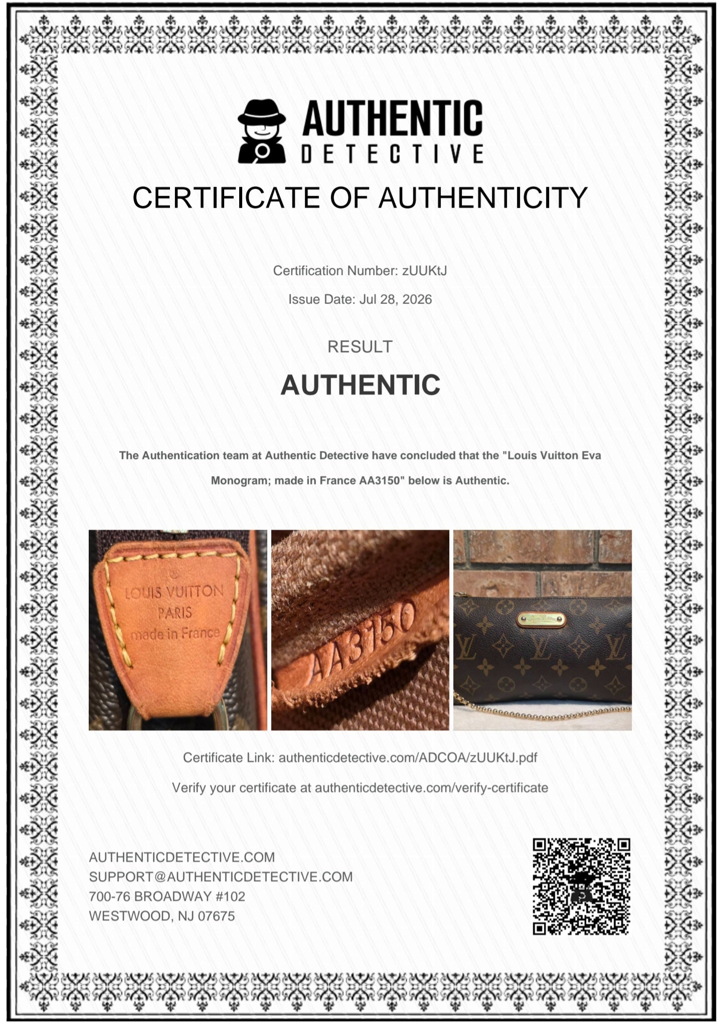 Authentic Louis Vuitton Eva Monogram