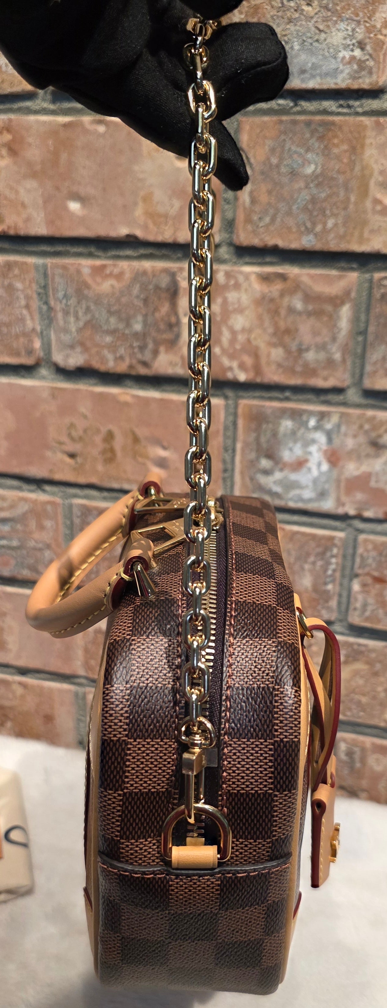 Authentic Louis Vuitton Valisette Souple BB Damier Ebene