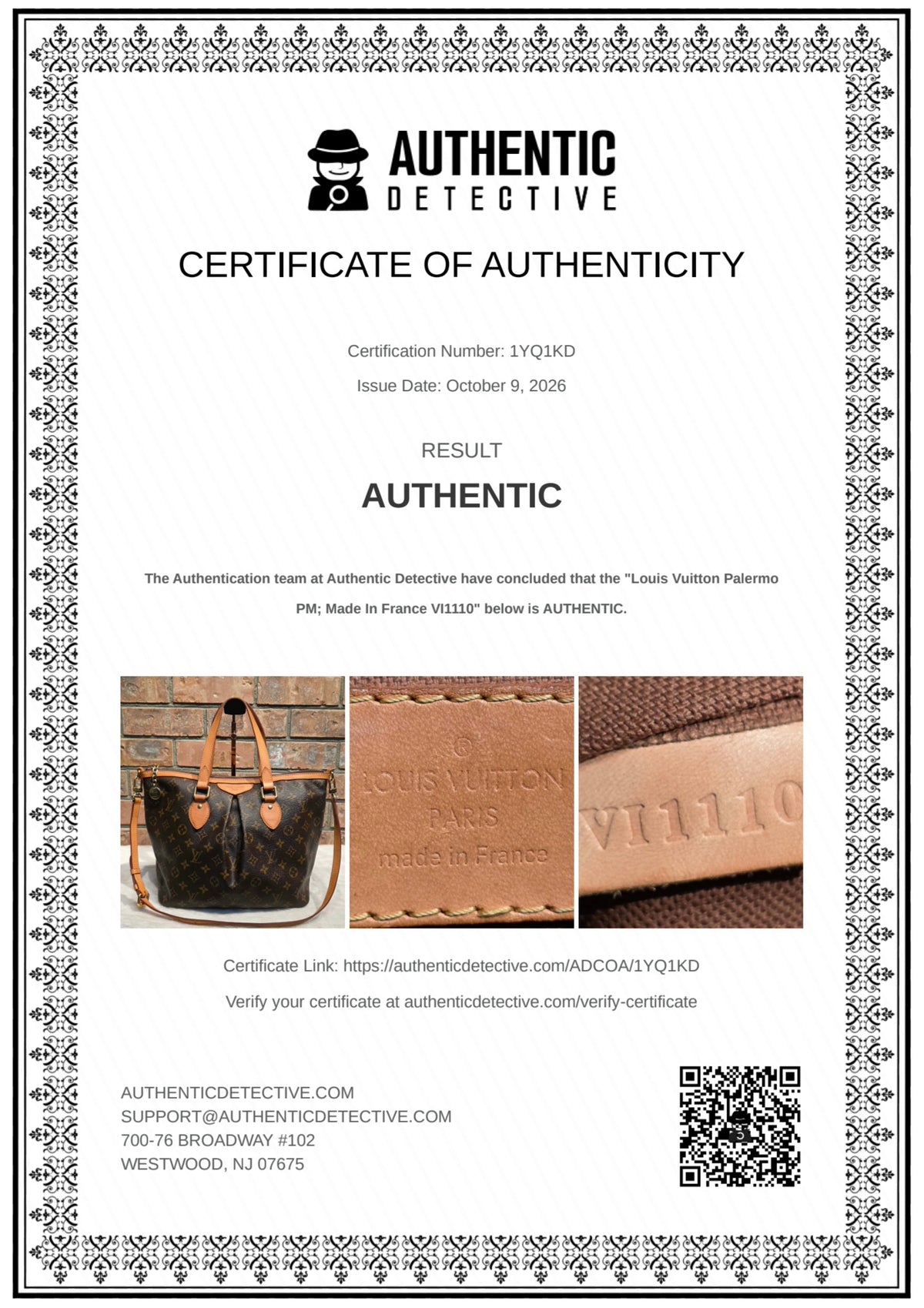 Authentic Louis Vuitton Palermo PM