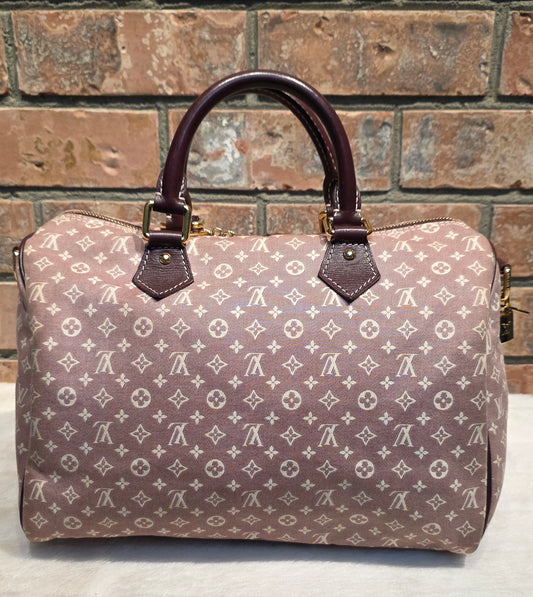 Authentic Louis Vuitton Speedy Bandouliere 30 Mini Lin (Sepia)