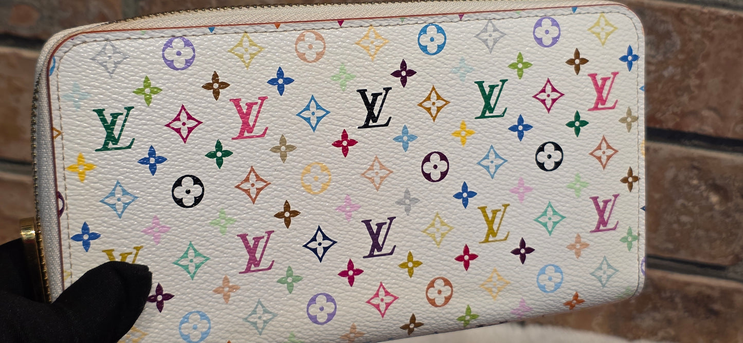 Authentic Louis Vuitton x Murakami Multicolor Zippy Wallet