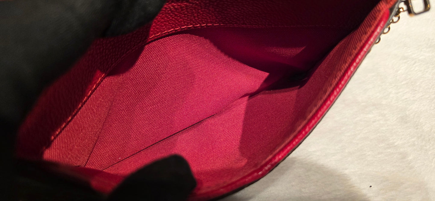 Authentic Louis Vuitton Pallas Clutch Red