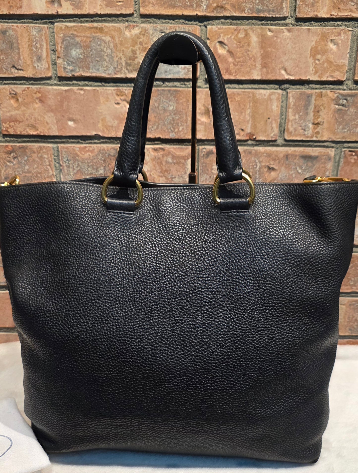 Authentic Prada Vitello Daino Leather Shopping Tote