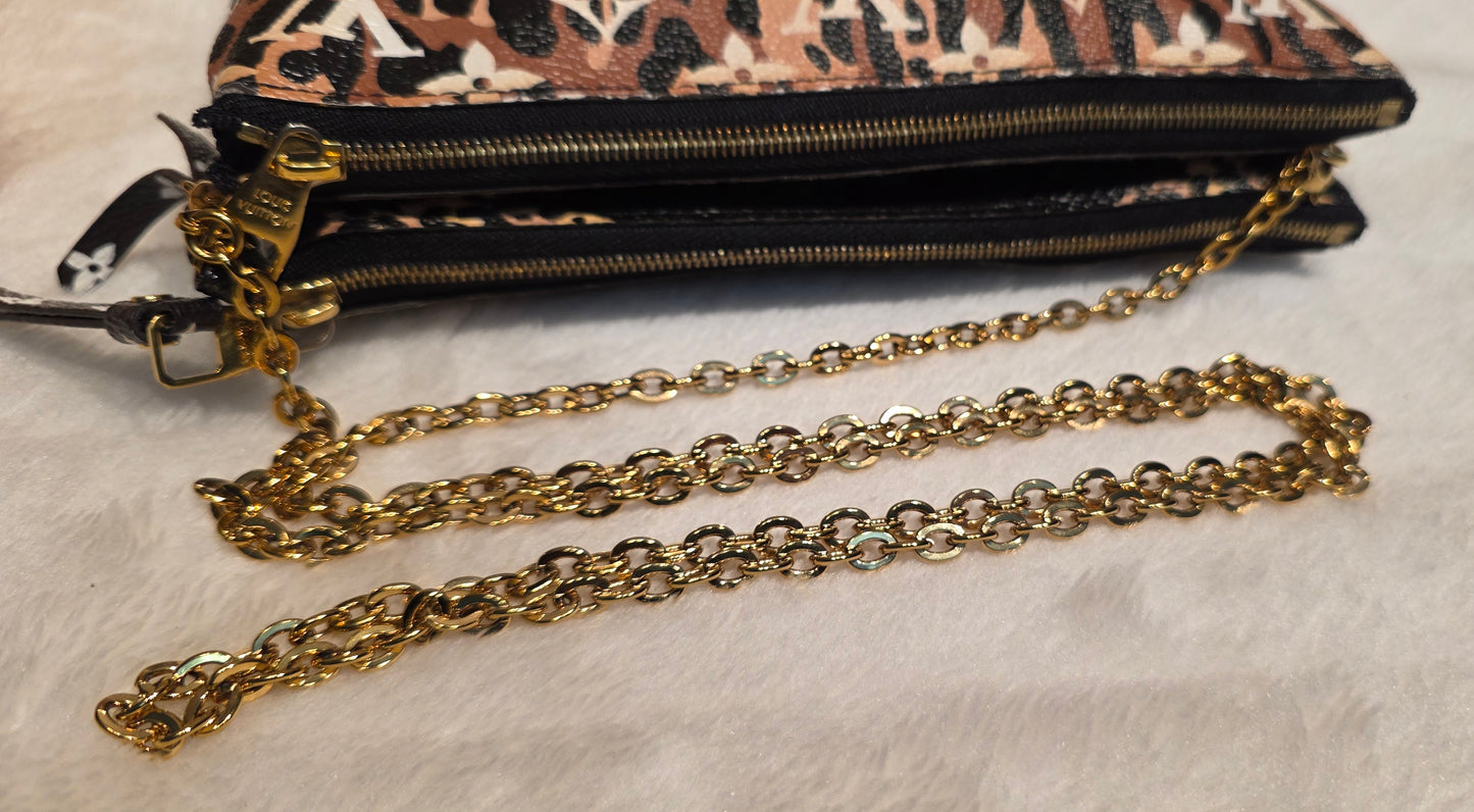 Authentic Louis Vuitton Double Zip Pochette Limited Jungle Edition