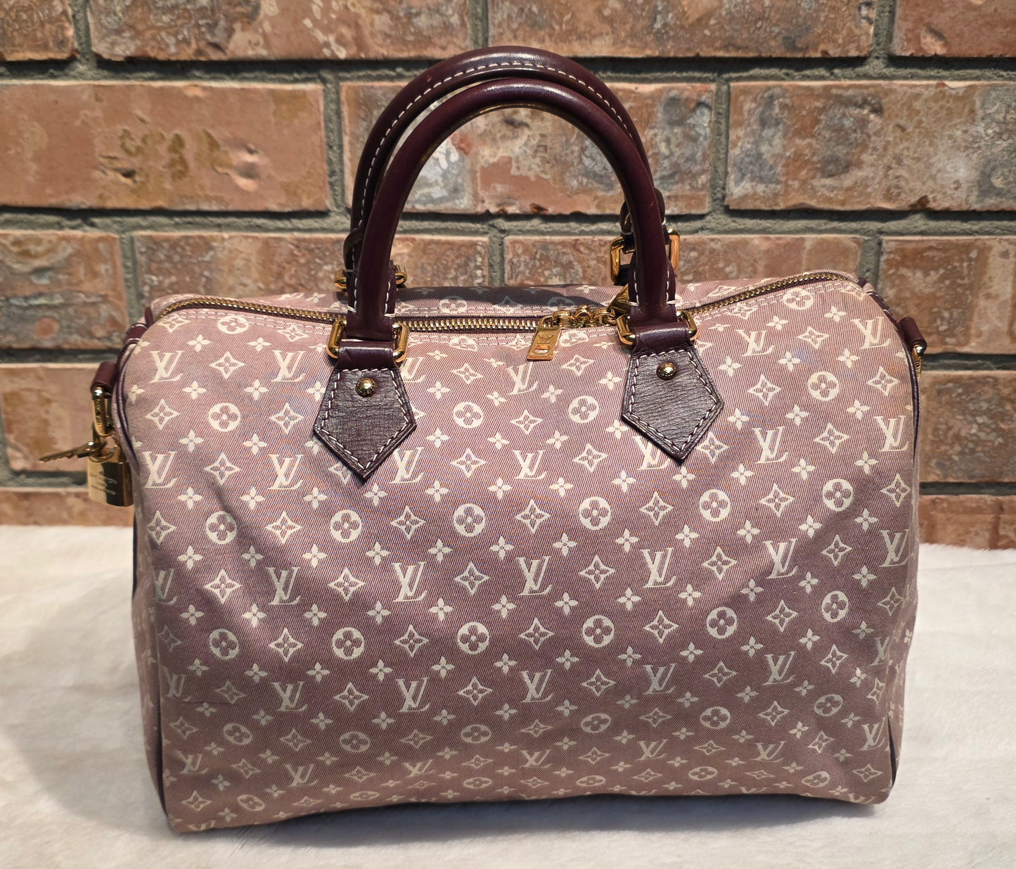Authentic Louis Vuitton Speedy Bandouliere 30 Mini Lin (Sepia)