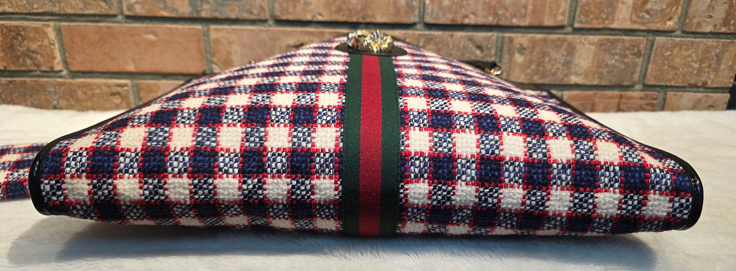 Authentic Gucci Rajah Large Tweed Tote