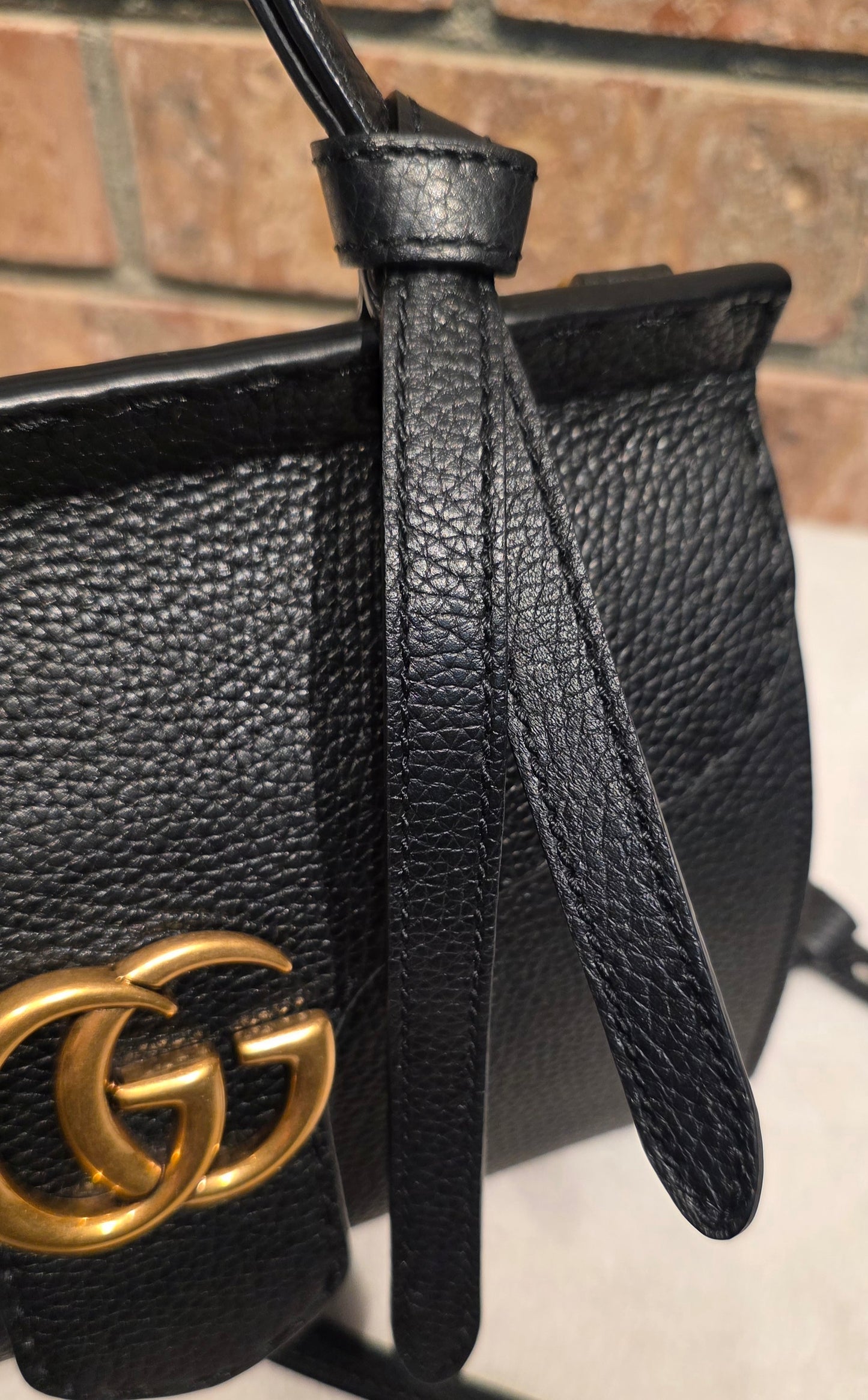 Authentic GG Marmont Top Handle Mini Black