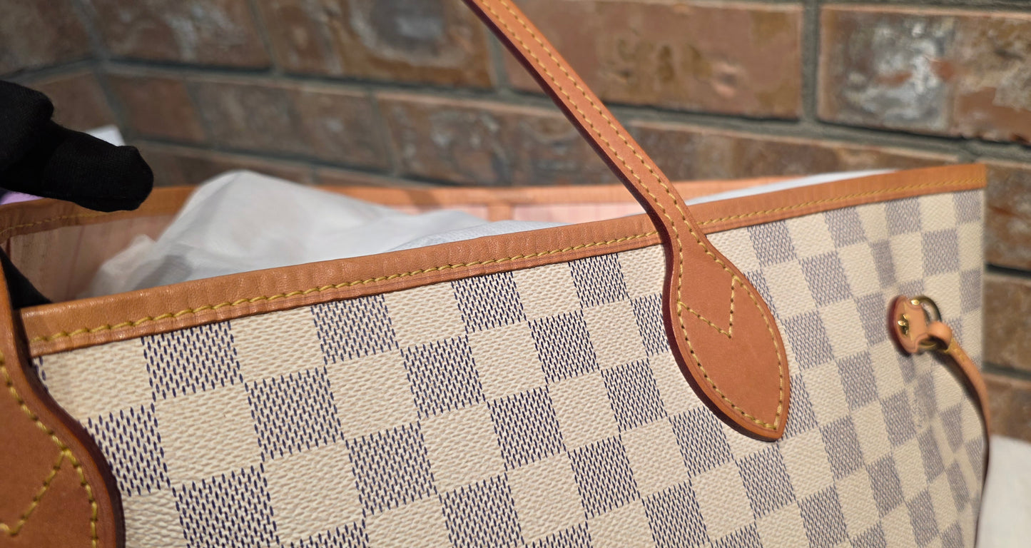 Authentic Louis Vuitton Neverfull MM Damier Azur (Bag Only)