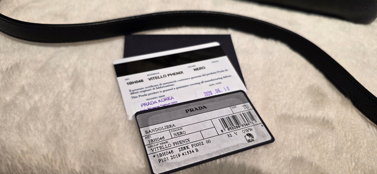 Authentic Prada Bandoliera Vitello Phenix Crossbody Bag
