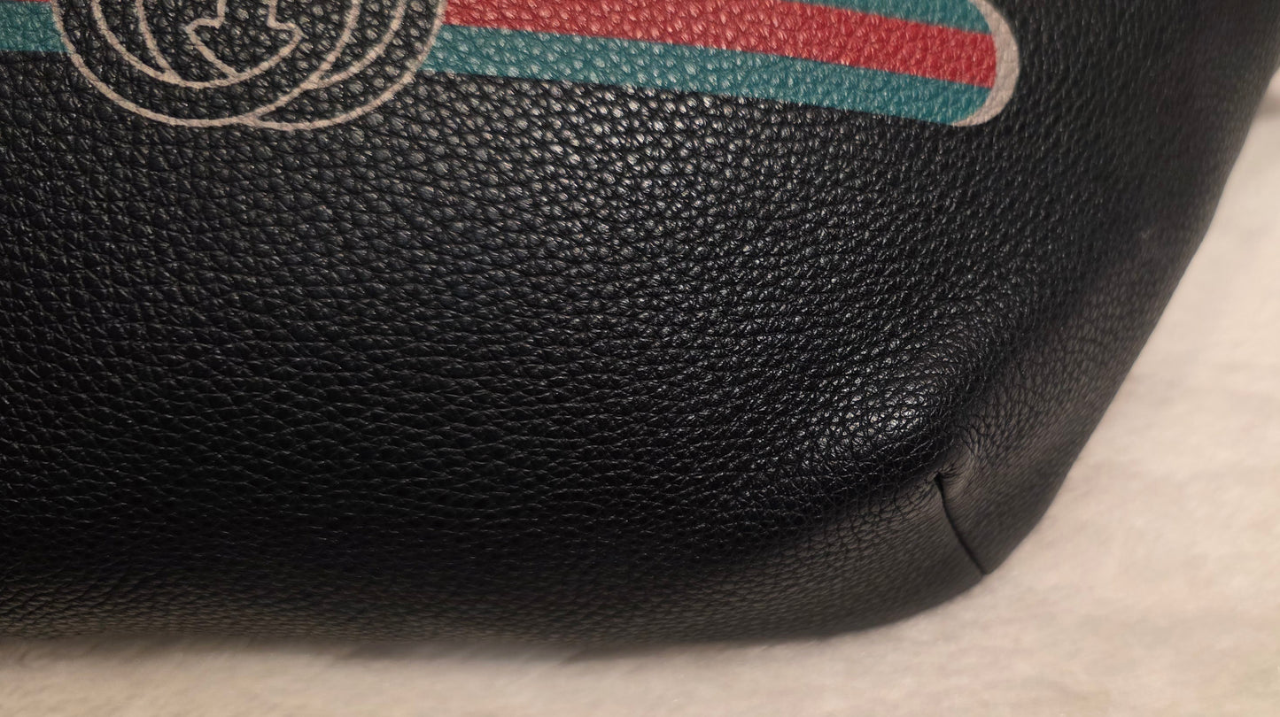 Authentic Gucci Logo Print Belt Bag - Large