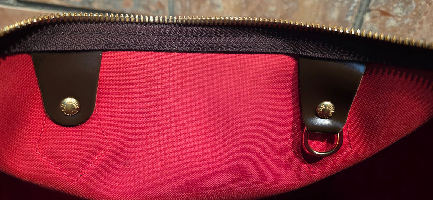 Authentic Louis Vuitton Speedy Bandouliere 30 Damier Ebene