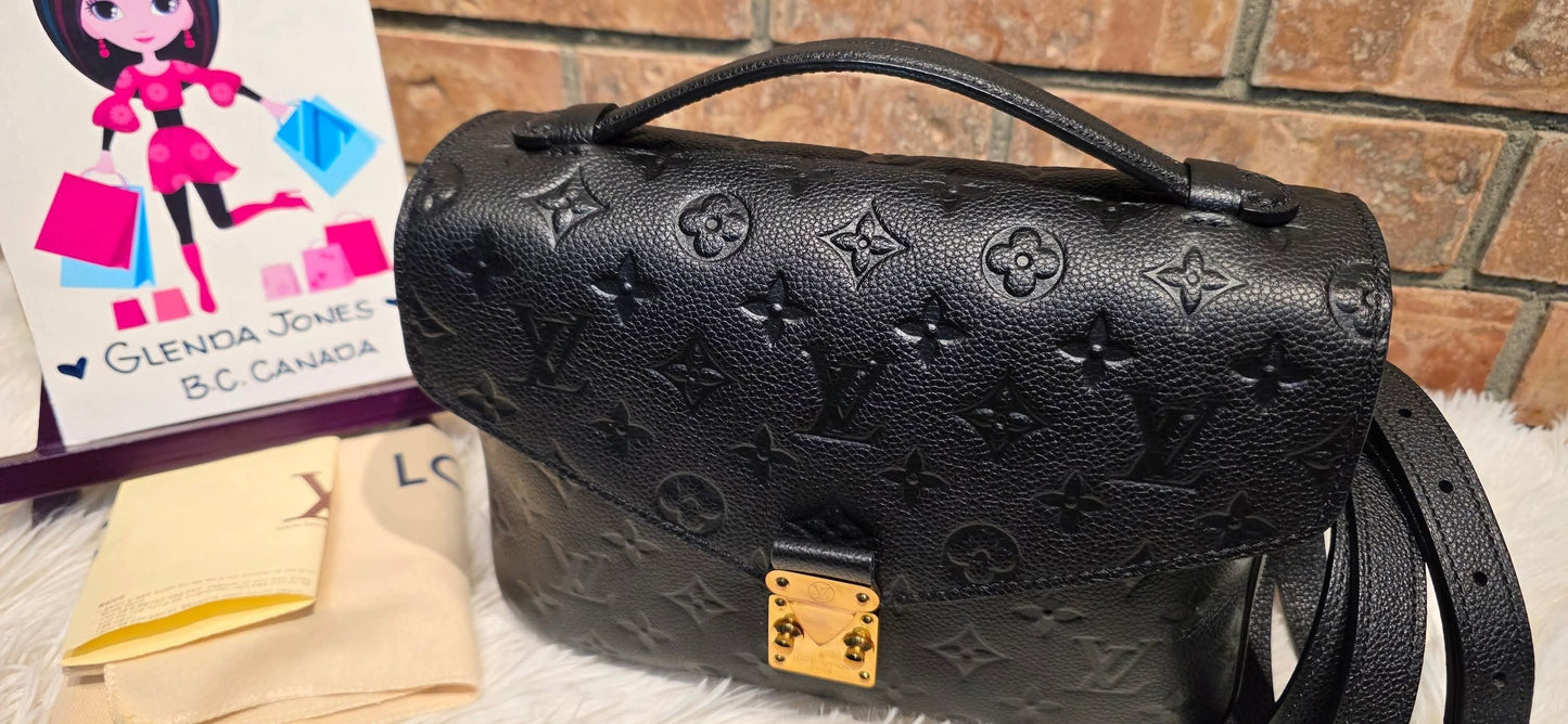 Authentic Pochette Metis Empreinte Noir