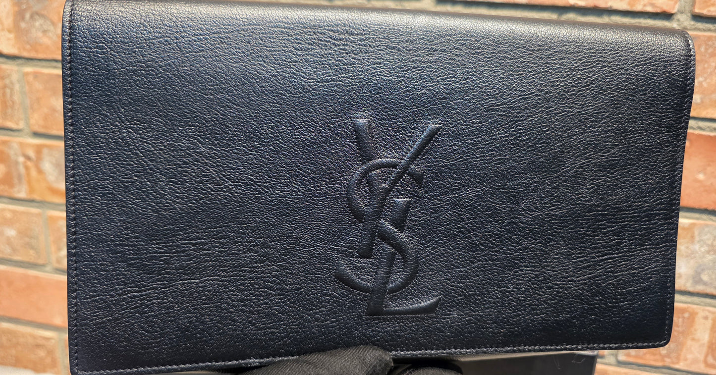Authentic YSL Belle De Jour Large Clutch in Black
