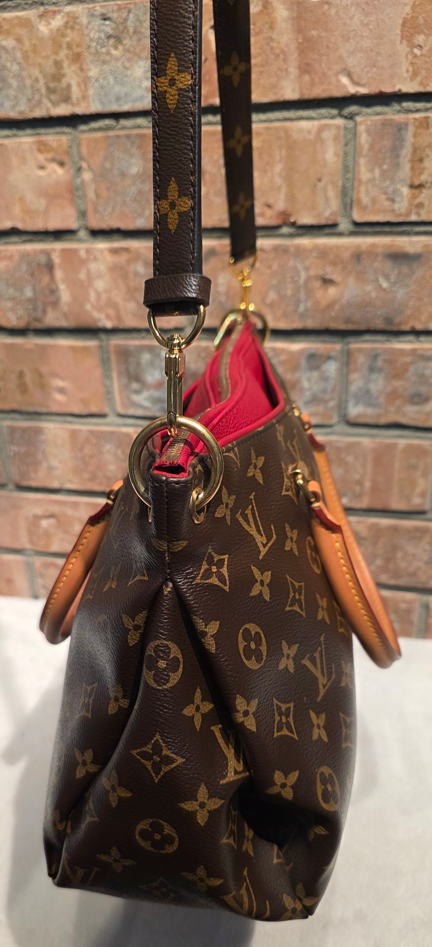 Authentic Louis Vuitton Pallas MM Red