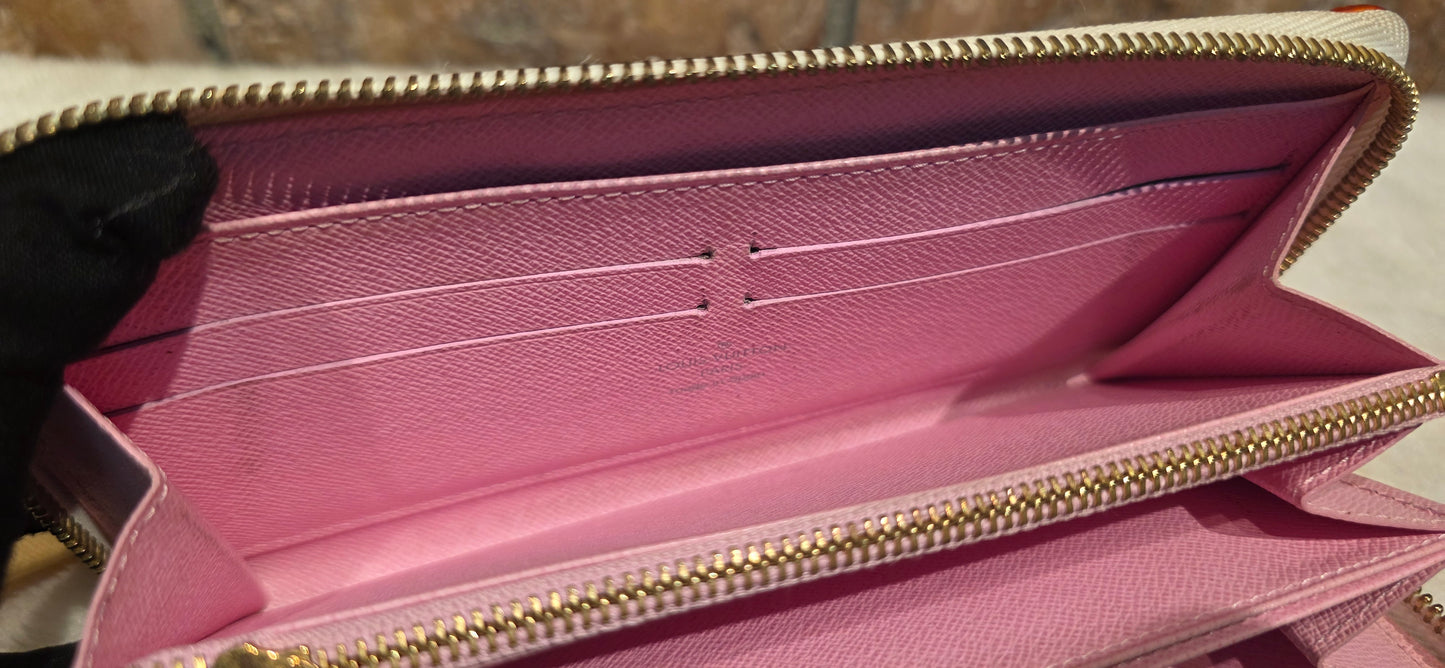 Authentic Louis Vuitton Multicolor White Zippy Wallet