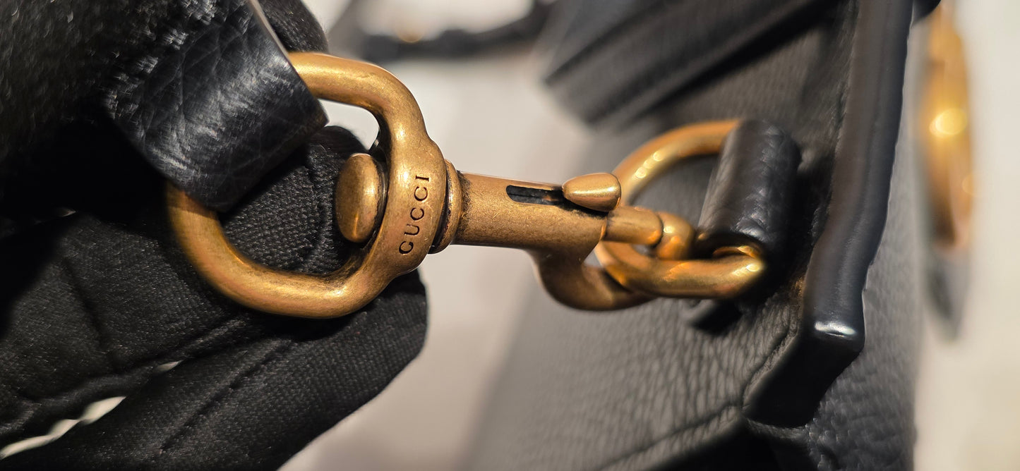 Authentic GG Marmont Top Handle Mini Black