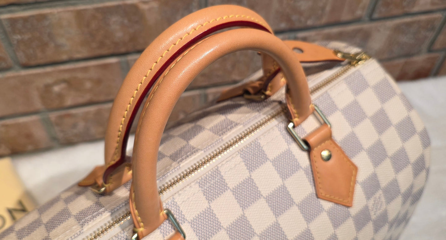 Authentic Louis Vuitton Speedy 30 Damier Azur