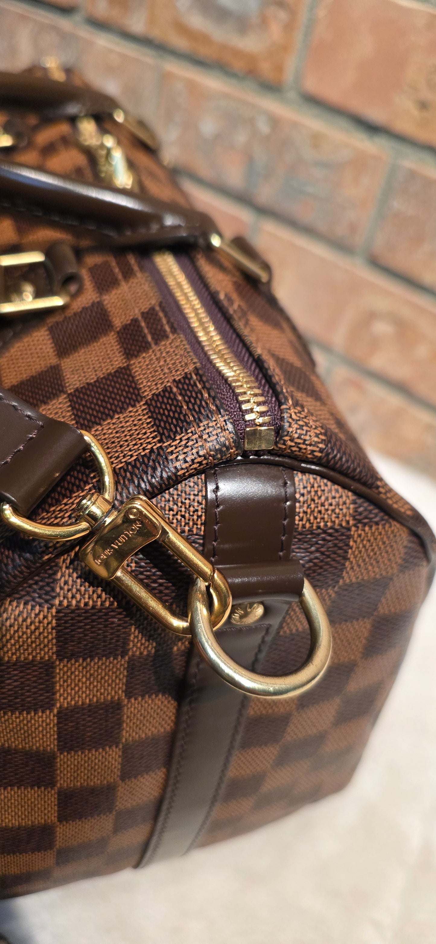 Authentic Louis Vuitton Speedy Bandouliere 30 Damier Ebene
