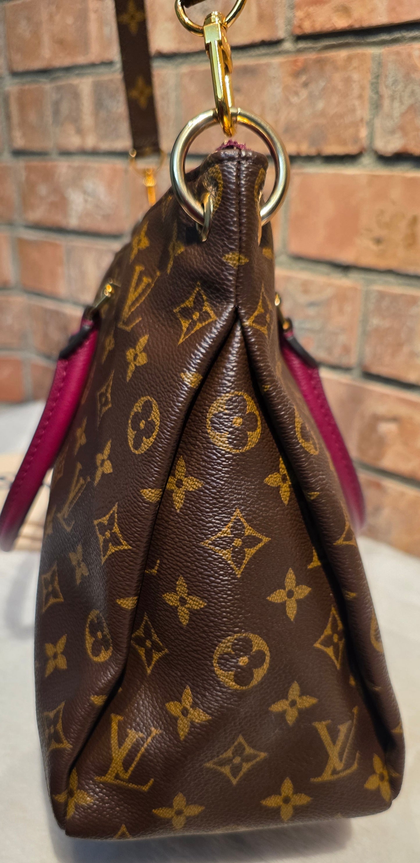 Authentic Louis Vuitton Pallas MM in Raisin