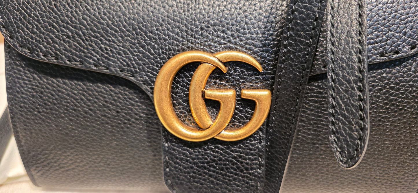 Authentic GG Marmont Top Handle Mini Black