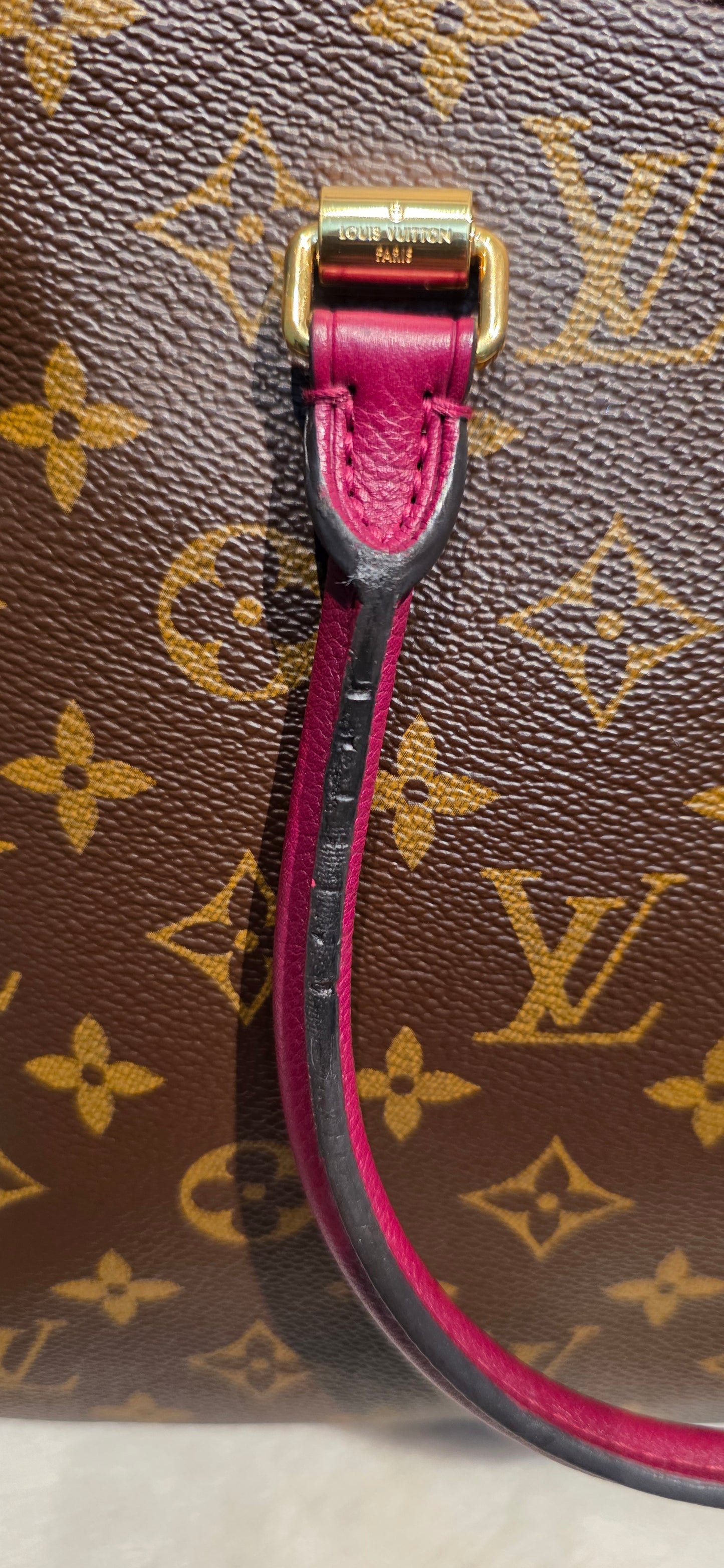 Authentic Louis Vuitton Pallas MM in Raisin