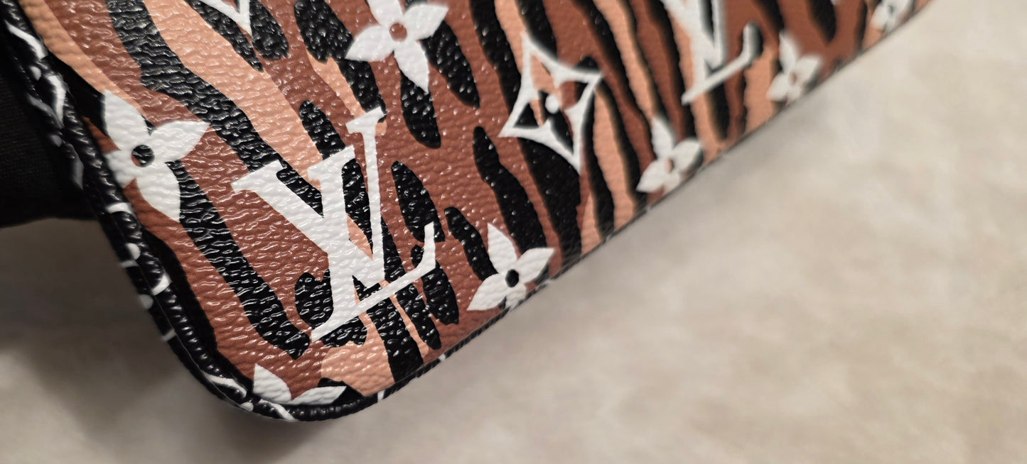 Authentic Louis Vuitton Double Zip Pochette Giant Monogram Jungle Edition