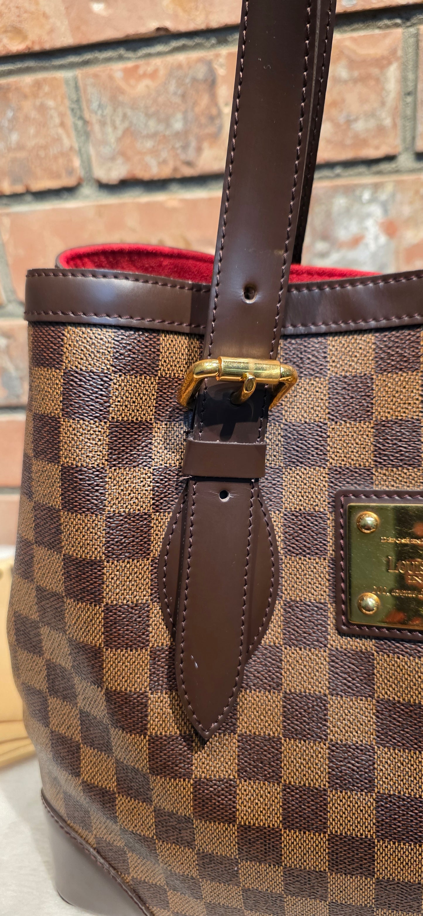 Authentic Louis Vuitton Hampstead MM Damier Ebene
