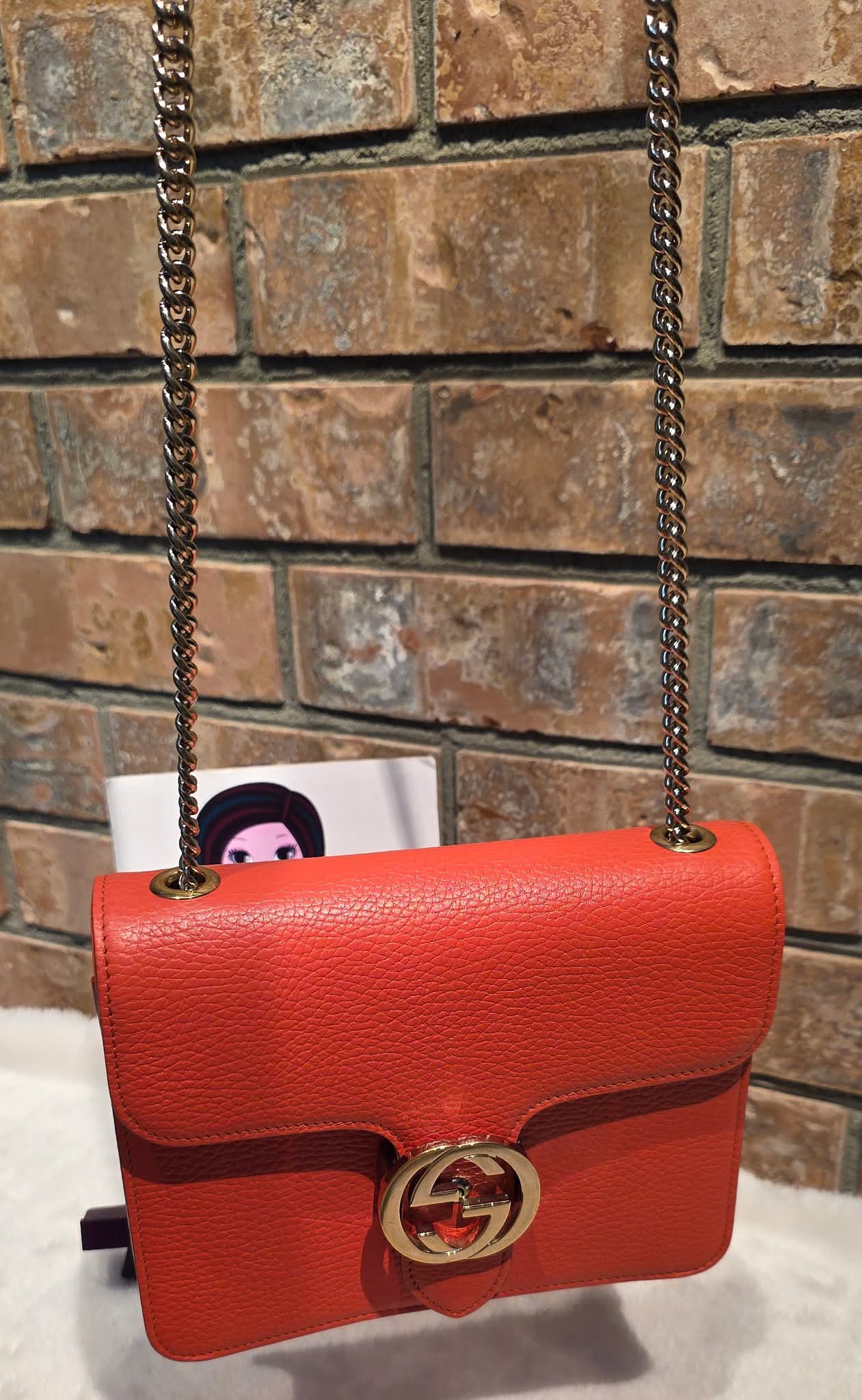 Authentic Gucci GG Interlocking Crossbody in Orange