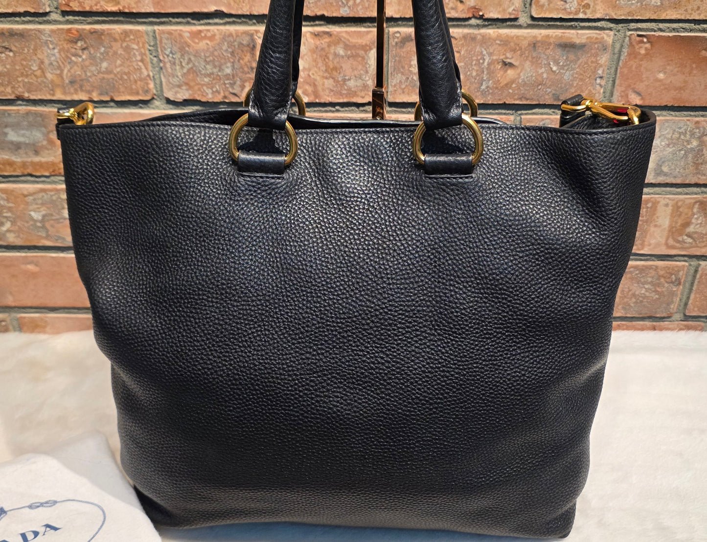 Authentic Prada Vitello Daino Leather Shopping Tote