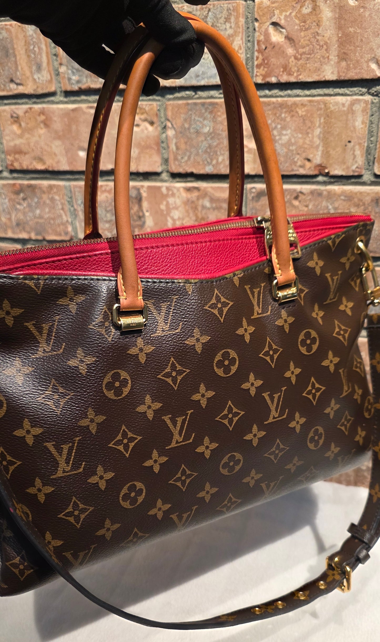 Authentic Louis Vuitton Pallas MM Red