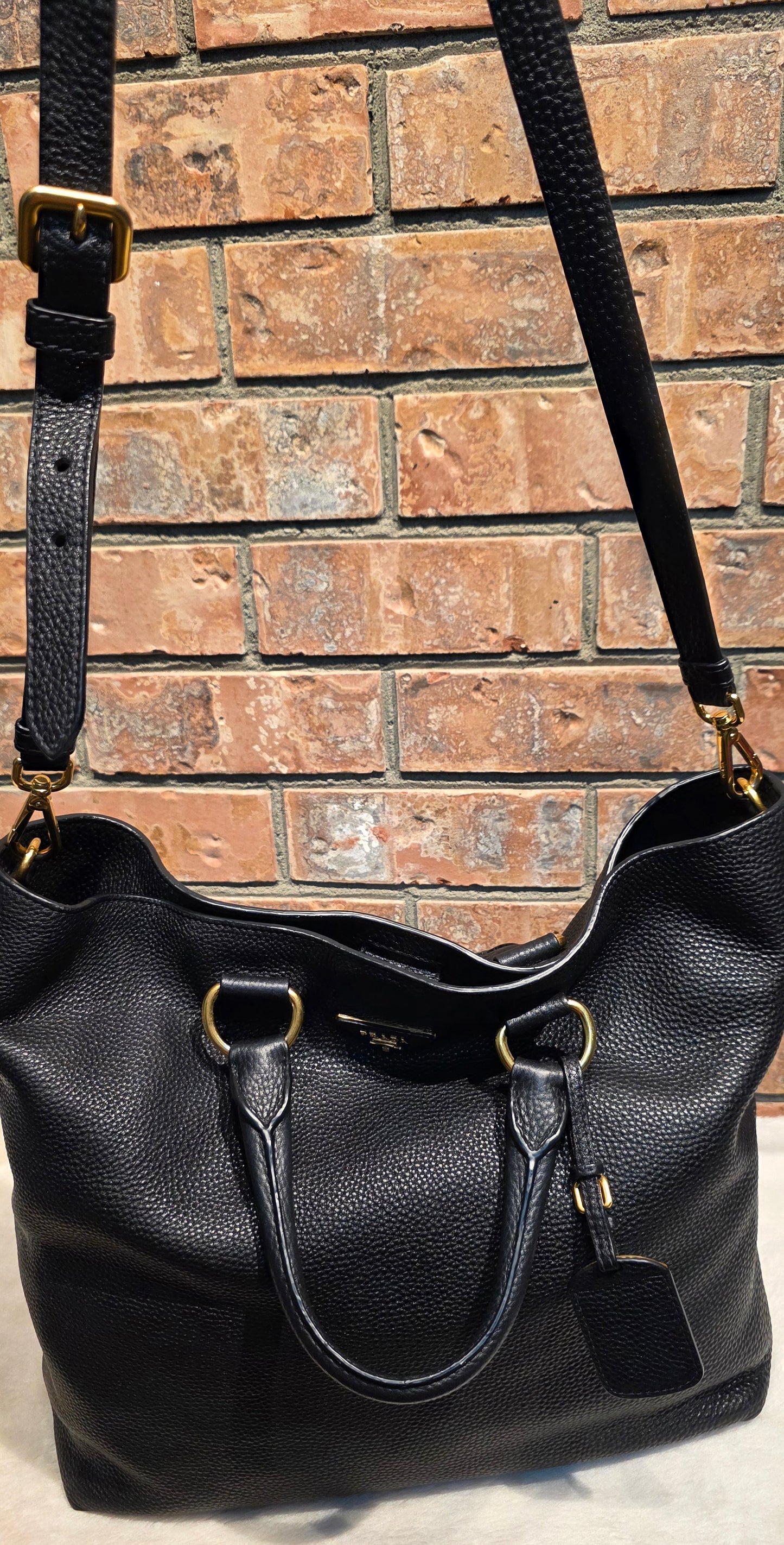 Authentic Prada Vitello Daino Leather Shopping Tote