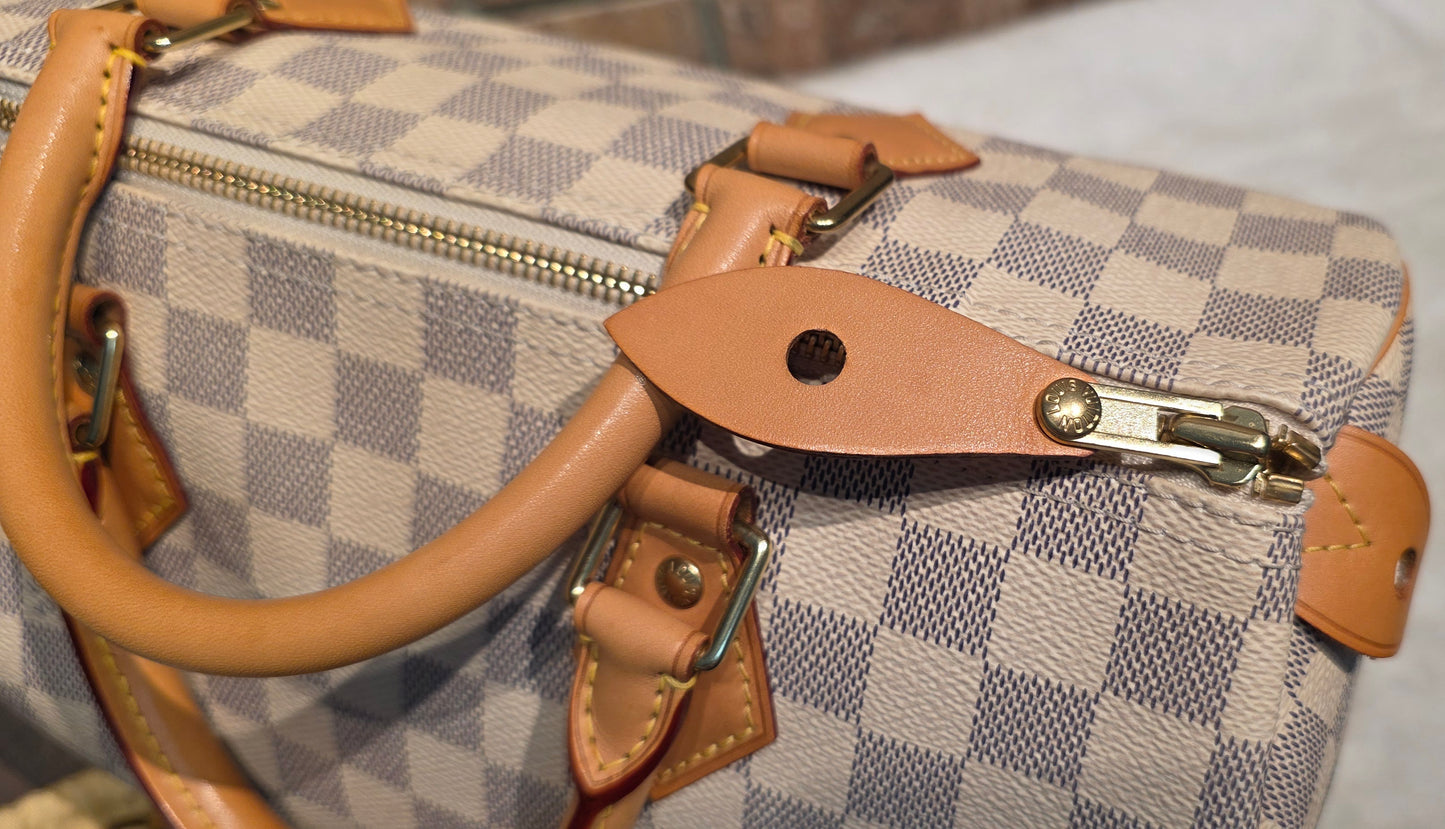 Authentic Louis Vuitton Speedy 30 Damier Azur