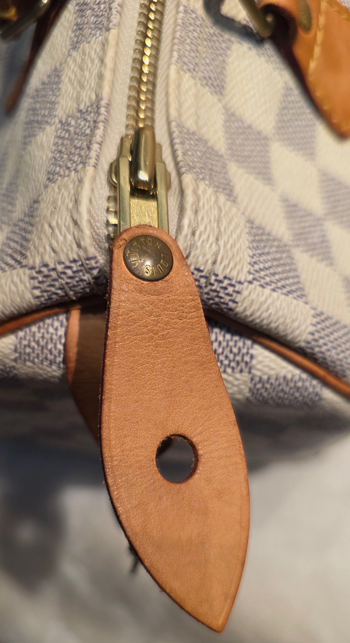 Authentic Louis Vuitton Speedy 30 Damier Azur