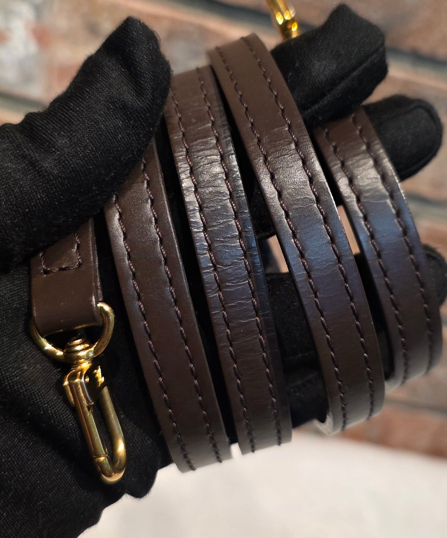 Authentic Louis Vuitton Double Zip Pochette Damier Ebene with Extra Authentic Leather Strap