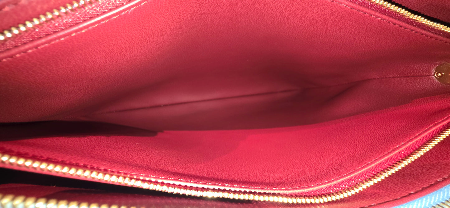 Authentic Louis Vuitton Coussin MM Embossed Monogram in Bleuet