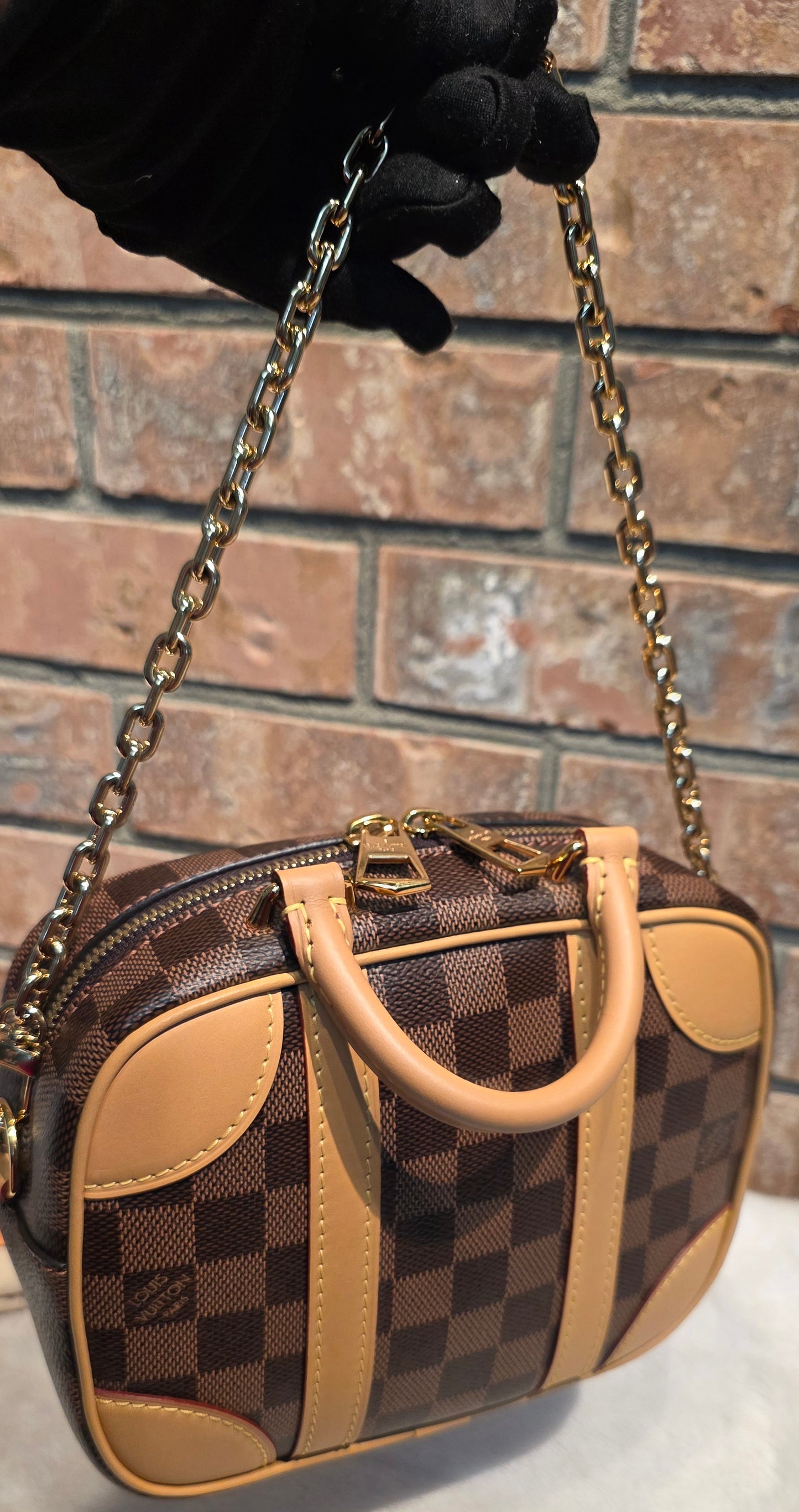 Authentic Louis Vuitton Valisette Souple BB Damier Ebene