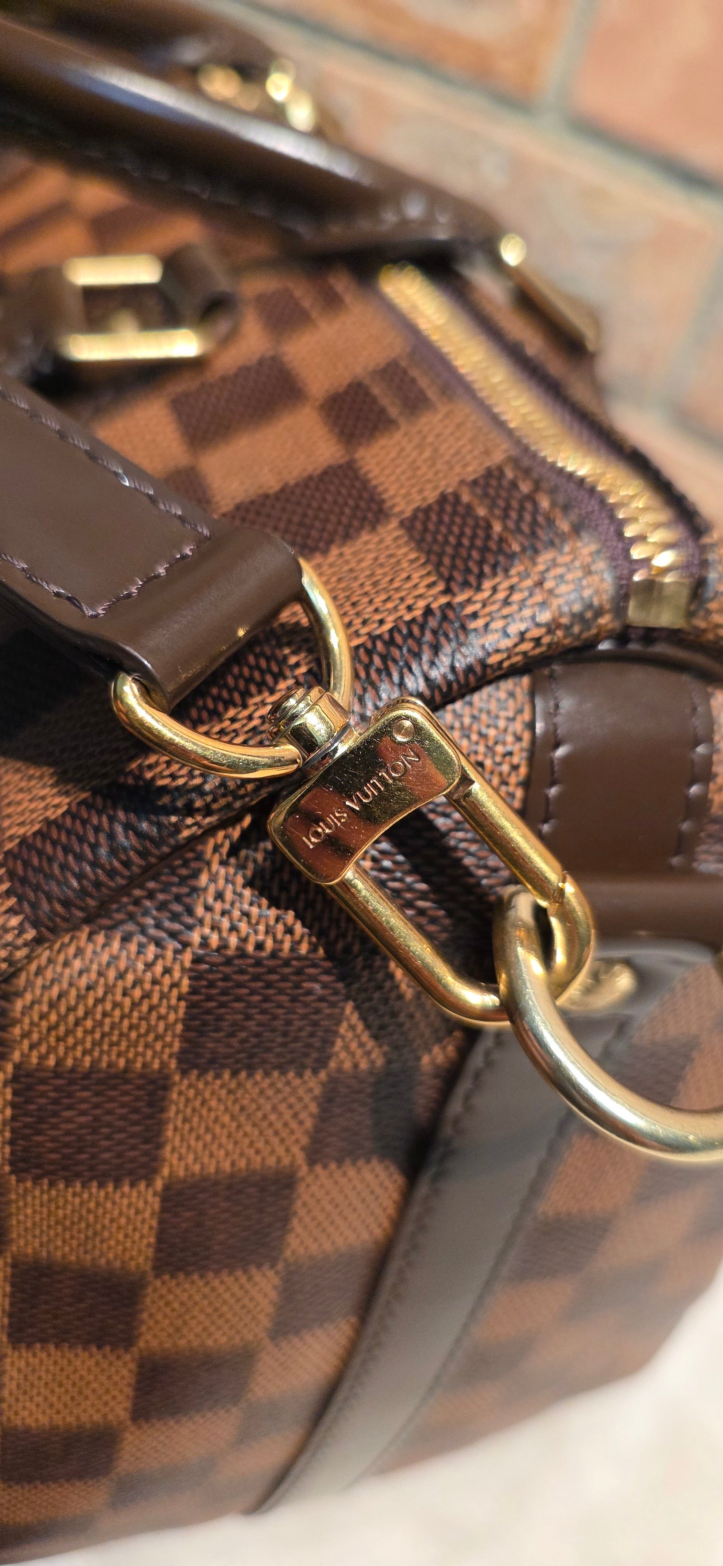 Authentic Louis Vuitton Speedy Bandouliere 30 Damier Ebene