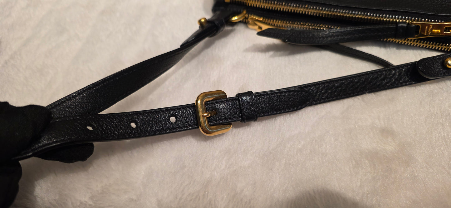 Authentic Prada Bandoliera Vitello Phenix Crossbody Bag