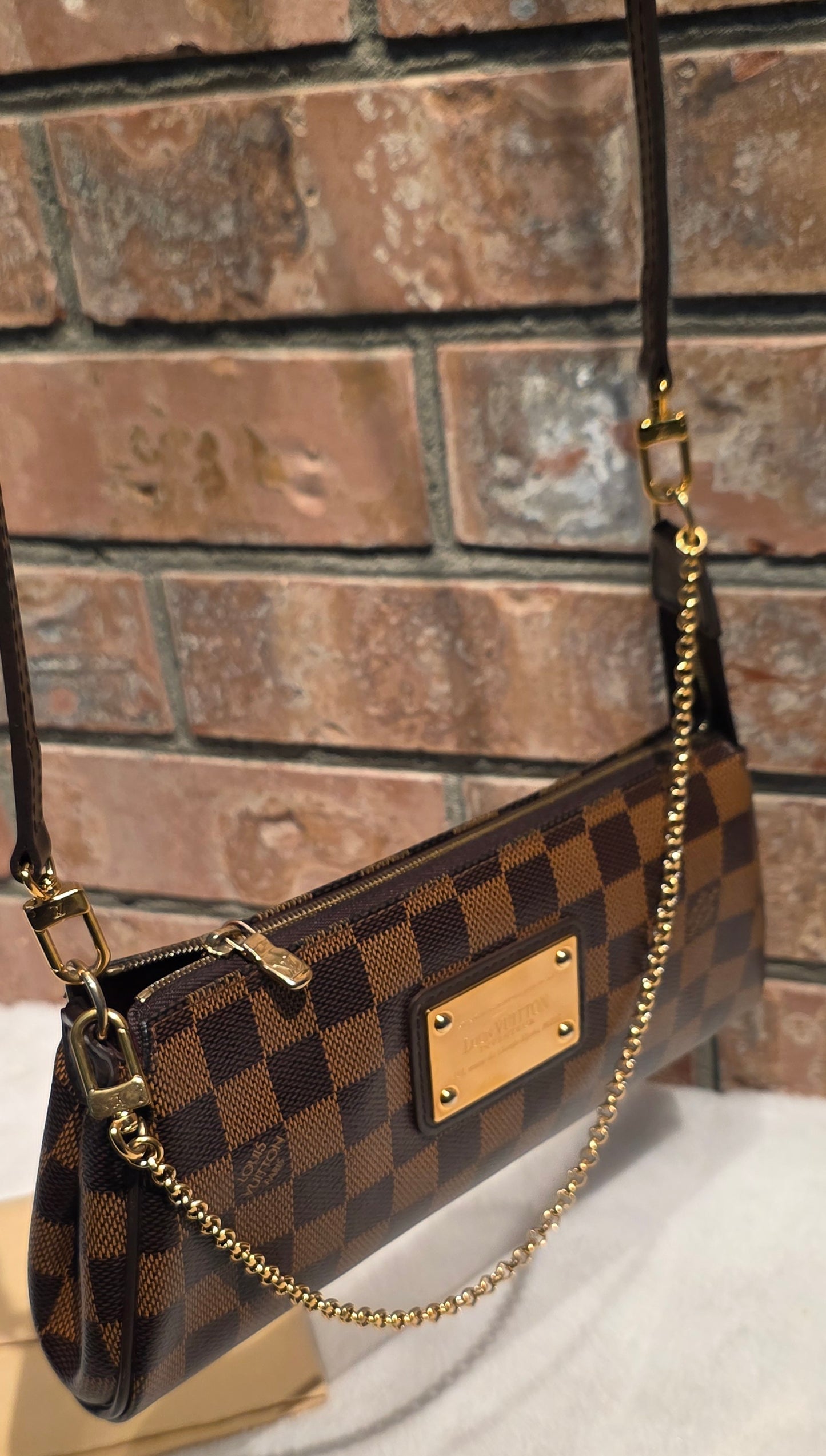 Authentic Louis Vuitton Eva Damier Ebene Crossbody