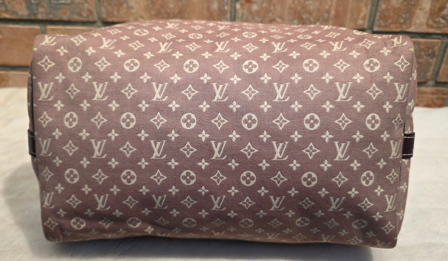 Authentic Louis Vuitton Speedy Bandouliere 30 Mini Lin (Sepia)