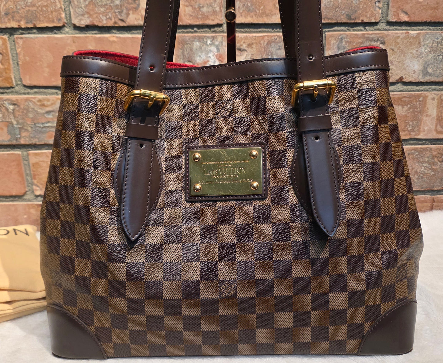 Authentic Louis Vuitton Hampstead MM Damier Ebene
