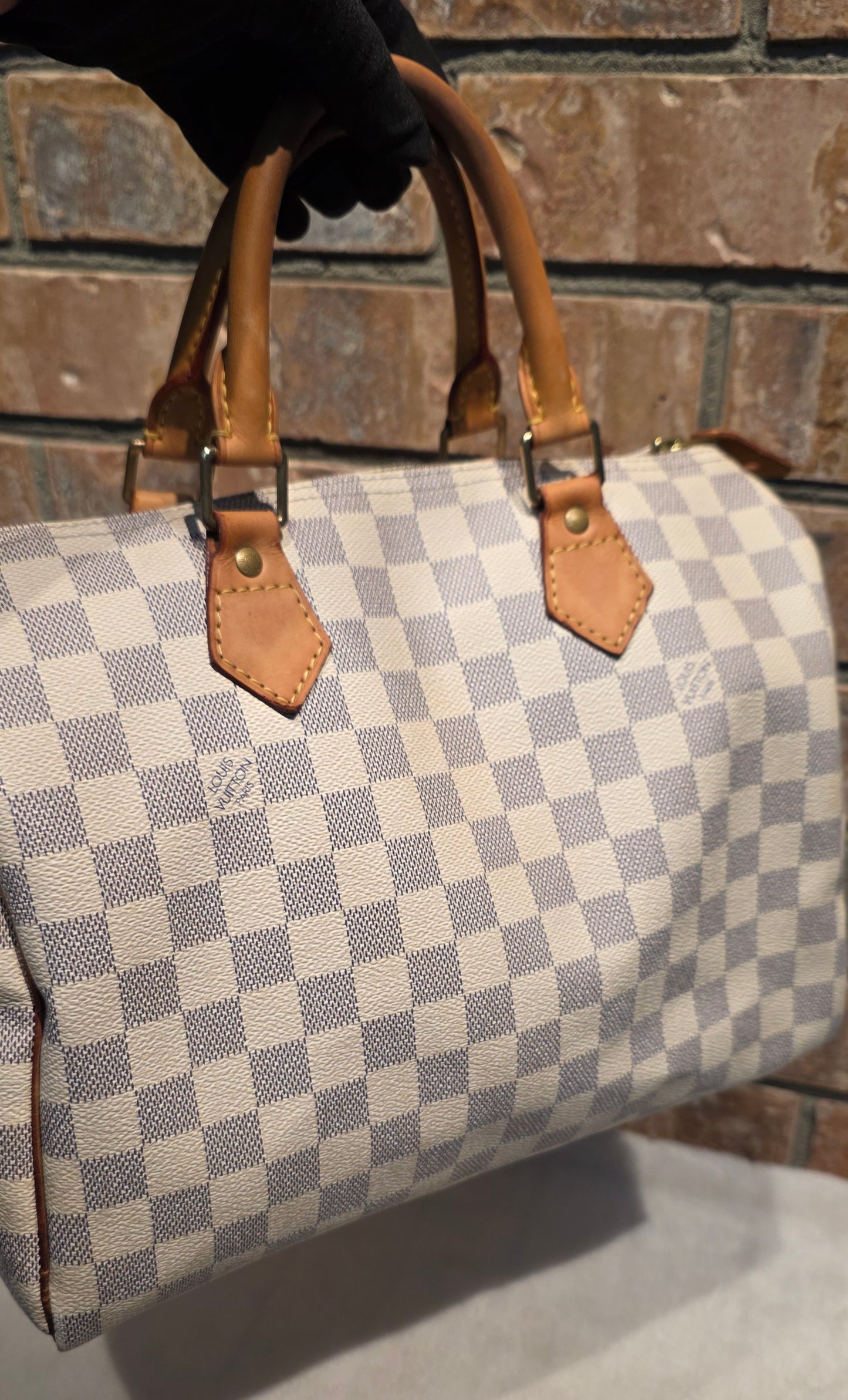 Authentic Louis Vuitton Speedy 30 Damier Azur