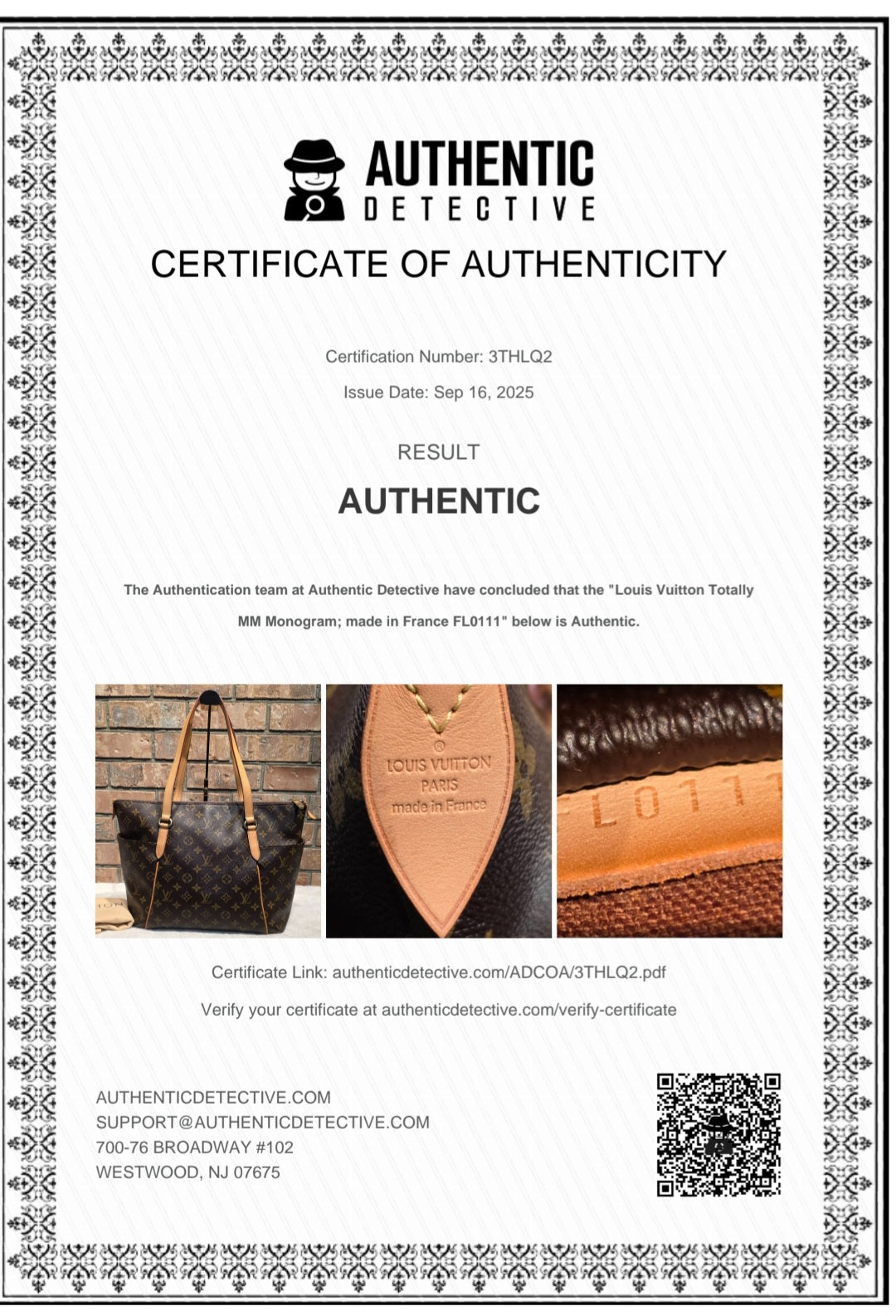 Authentic Louis Vuitton Totally MM Monogram