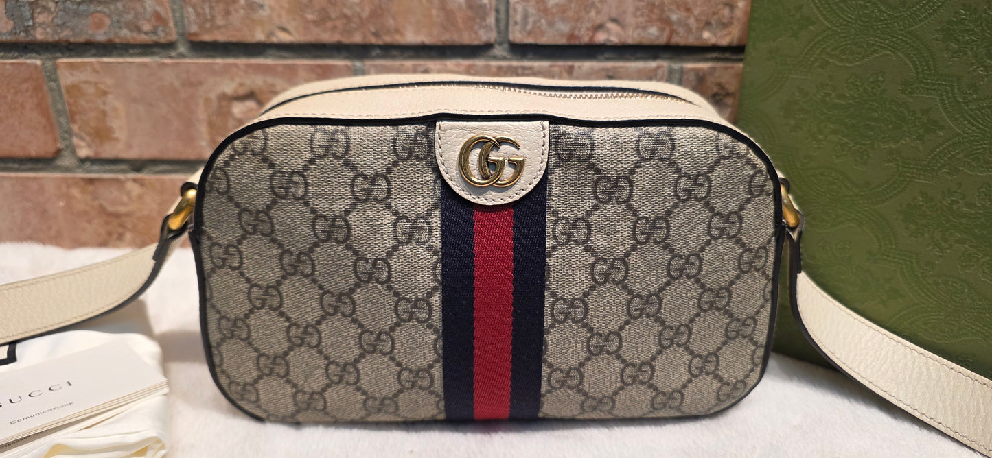 Authentic Gucci GG Supreme Ophidia Small Camera Bag