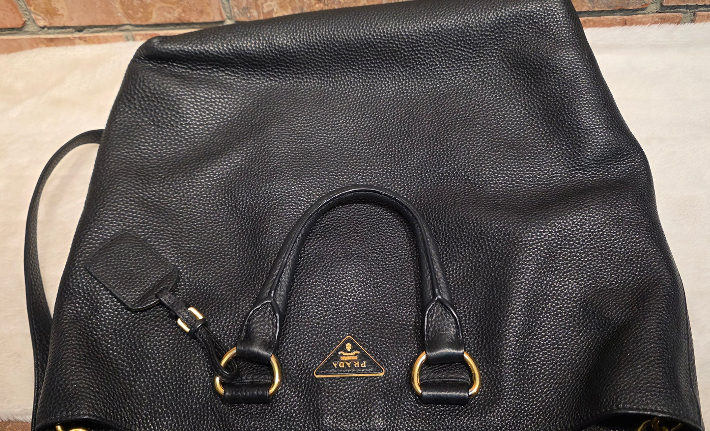Authentic Prada Vitello Daino Leather Shopping Tote