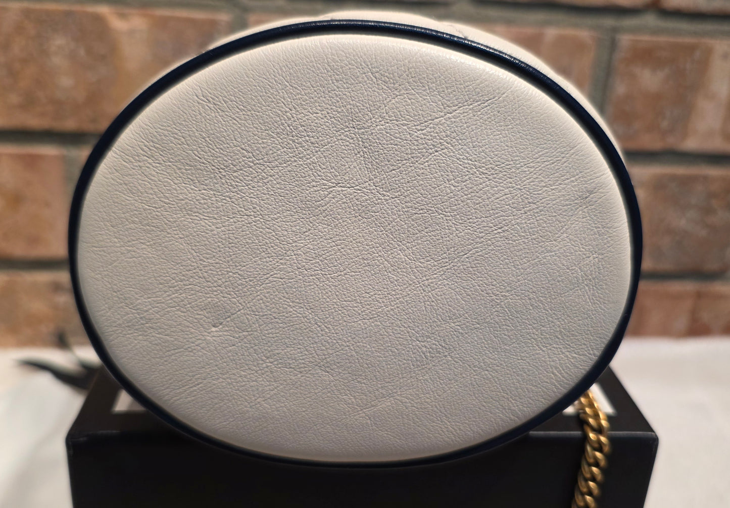 Authentic Gucci Marmont Mini Bucket Bag in Off White