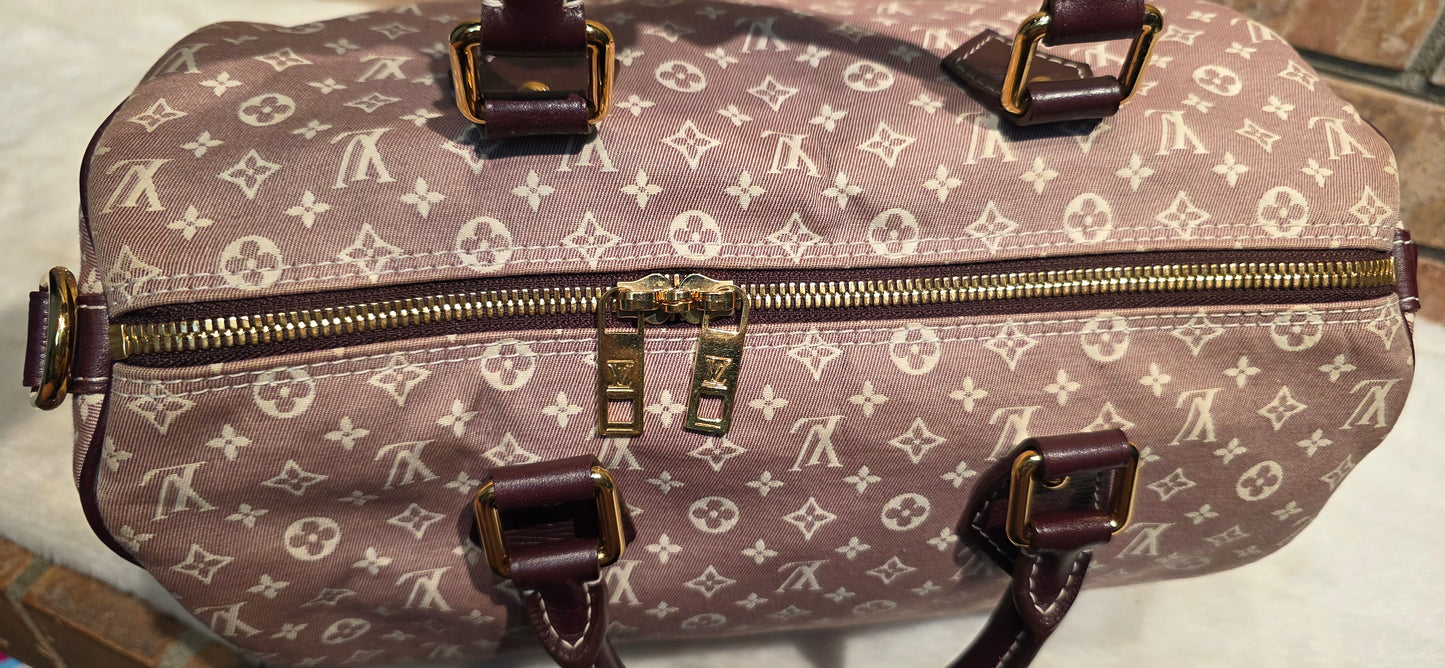 Authentic Louis Vuitton Speedy Bandouliere 30 Mini Lin (Sepia)