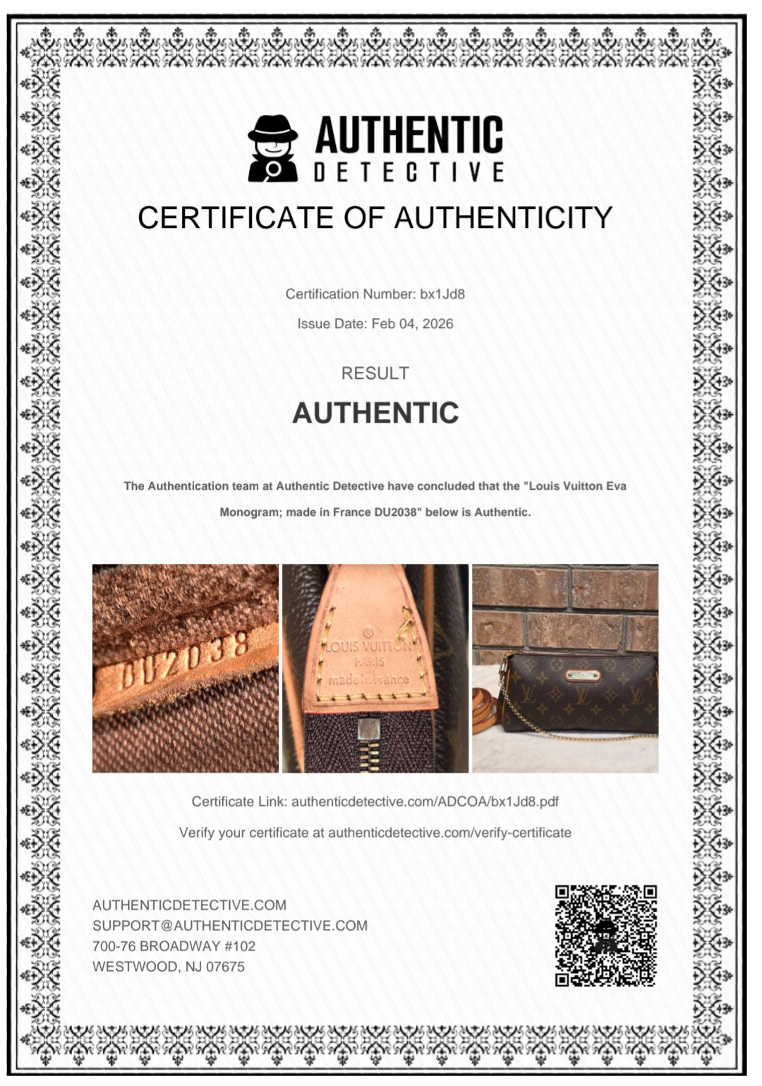 Authentic Louis Vuitton Eva Monogram