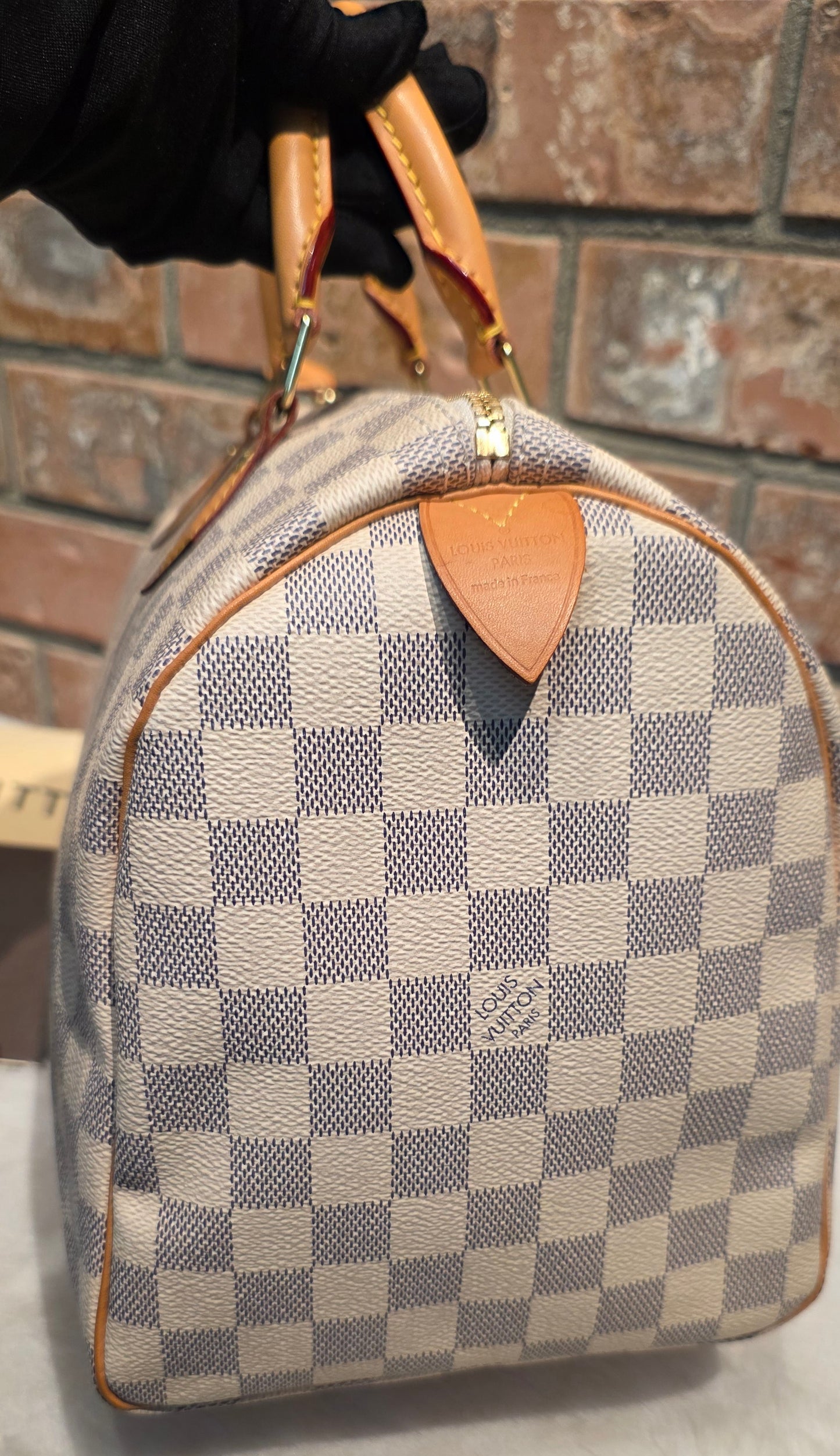 Authentic Louis Vuitton Speedy 30 Damier Azur
