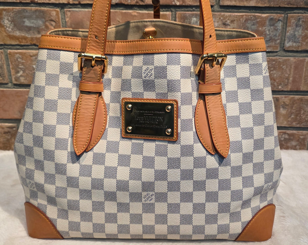 Authentic Louis Vuitton Hampstead MM Damier Azur